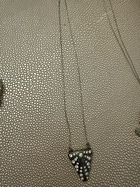 Delicate Art Deco-Inspired Silver Necklace with Clear Crystals